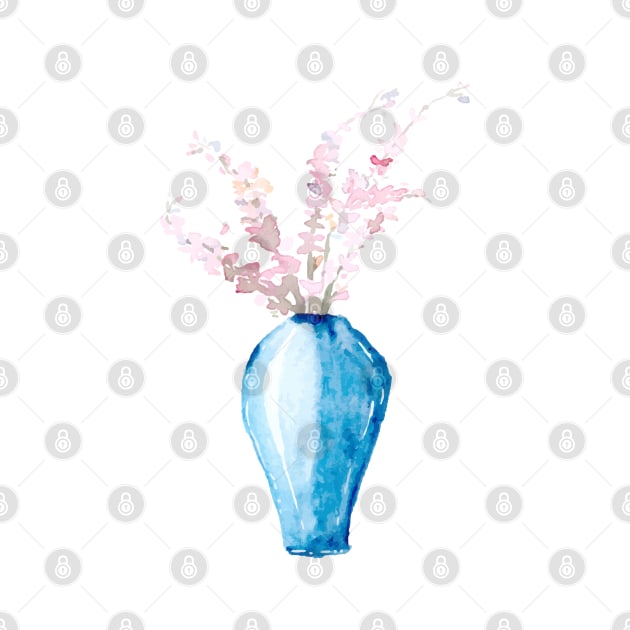 Ceramic vase with cherry blossom by Harpleydesign