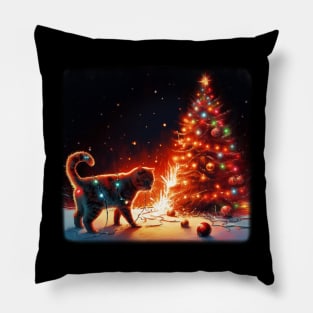 Christmas cat Pillow