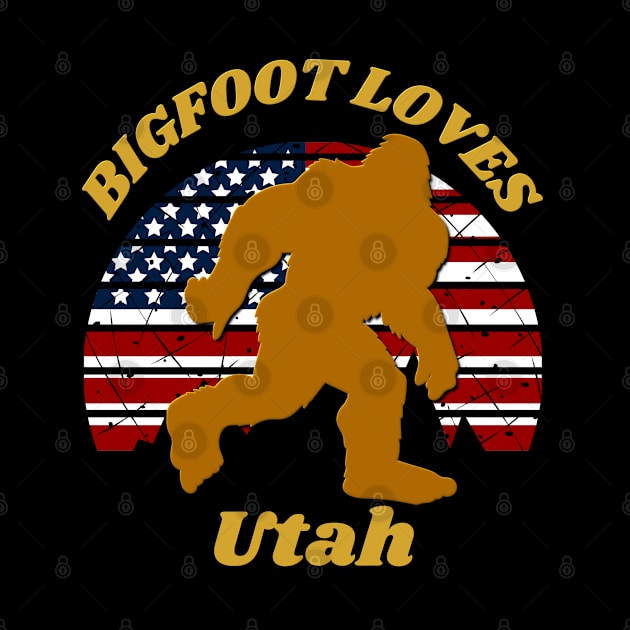 Bigfoot loves America and Utah too by Scovel Design Shop