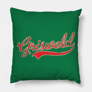 Griswold Red Script Distressed Pillow