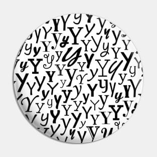 Y - Typography (Black) Pin