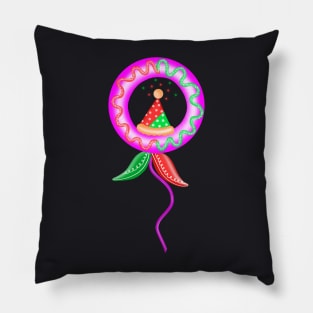 Cute pink christmas balloon. Pillow