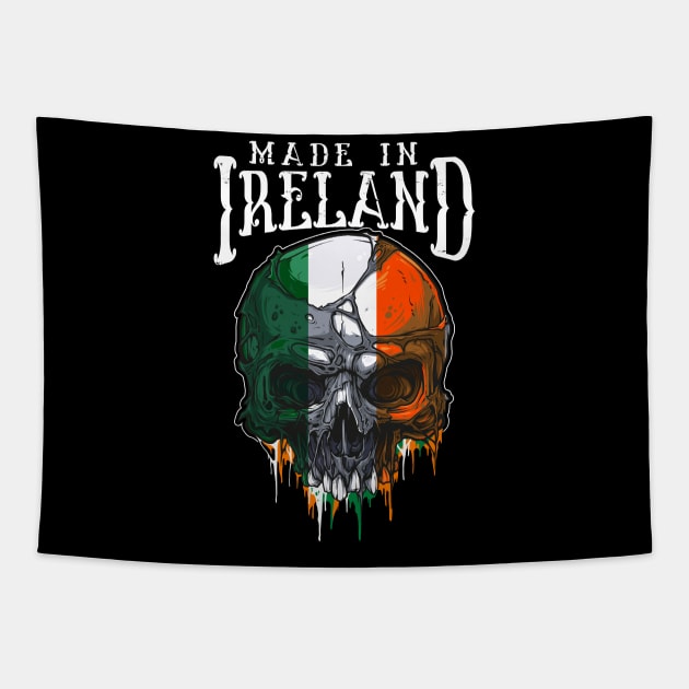 made in ireland irish flag skull design Tapestry by Jandjprints