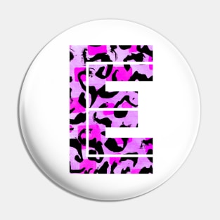 Abstract Letter E Watercolour Leopard Print Alphabet Pin