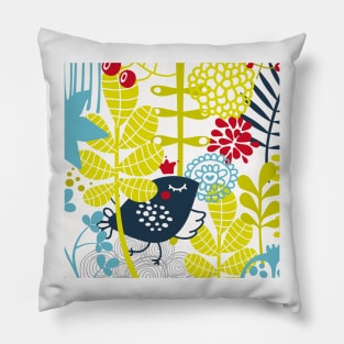 standard of flowers and birds Pillow