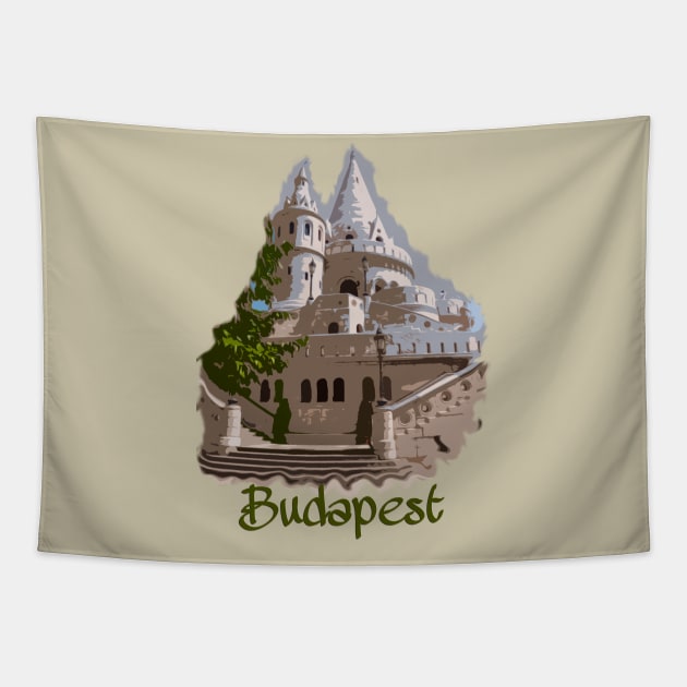 Budapest: Fisherman's Bastion Tapestry by RaeTucker