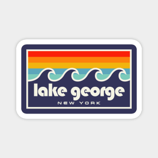 Lake George NY Adirondacks Retro Vintage Style Waves Magnet