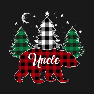 Uncle Bear Buffalo Red Plaid Matching Family Christmas T-Shirt