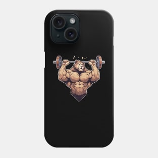 bear lifting weight Phone Case