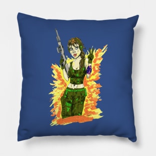 Army Girl Peace Pillow