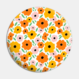 It feels like summer, beautiful bright flowers pattern Pin