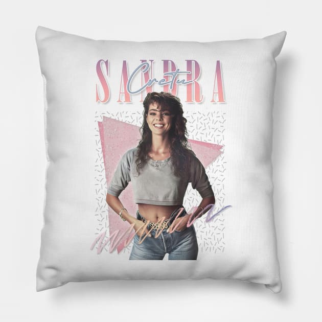 Sandra Cretu - 80s Retro Fan Art Design Pillow by DankFutura