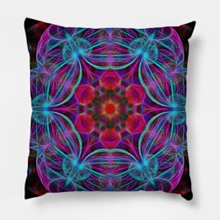 Vibrant wheel of fortune mandala Pillow