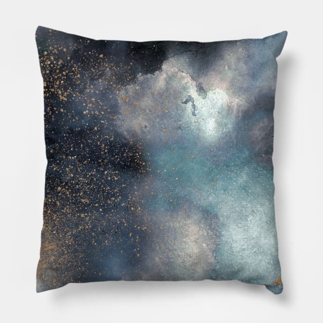 pocket- smoky marble gold Pillow by ninoladesign