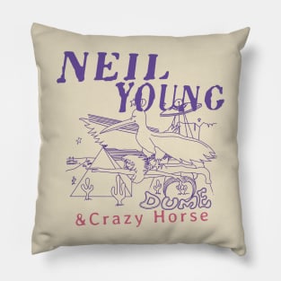 Neil Young Vintage 70s Dume Pillow