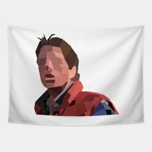 Marty McFly Polygons Tapestry