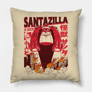 Santazilla // Funny Japanese Santa Monster Pillow