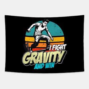 Parkour I Fight Gravity And Backflip Parkour Lover Tapestry