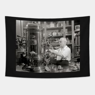 Espresso Coffee Shop, 1942. Vintage Photo Tapestry