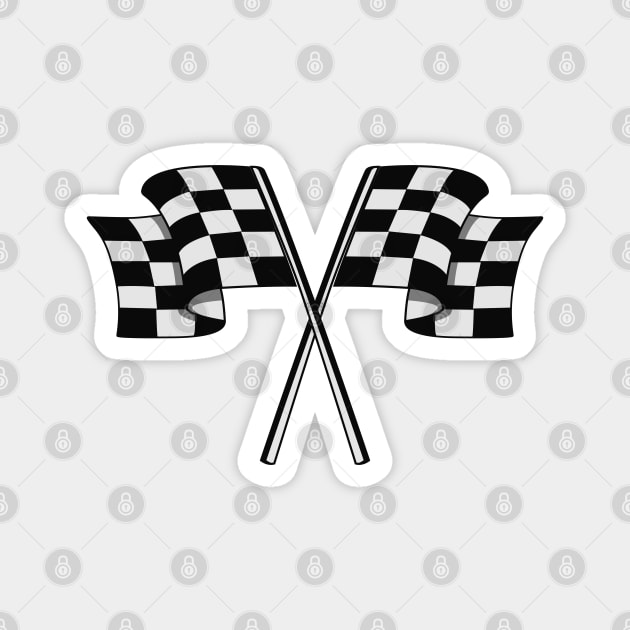 Checked racing car flag (Start and Finish) Magnet by Jiooji Project