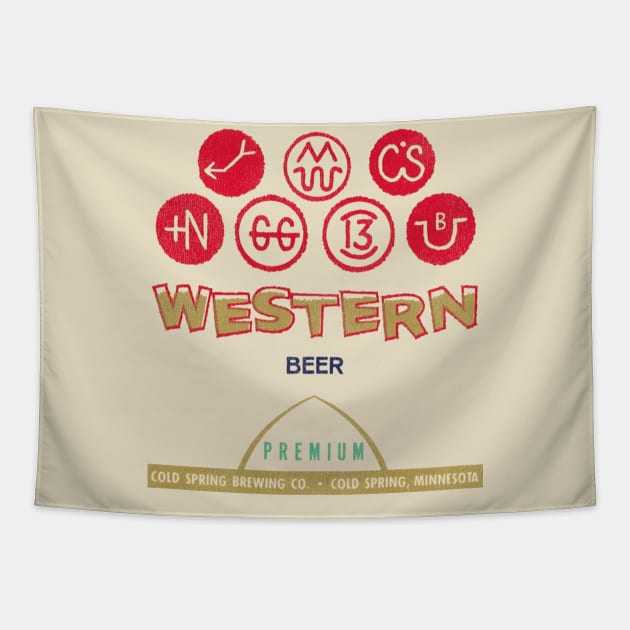 Western Beer Retro Defunct Breweriana Tapestry by darklordpug