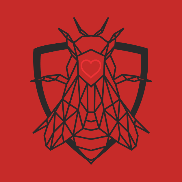 Geometric Bee Protector with Heart because you're a superhero by teall