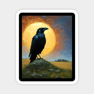 Raven at Stonehenge Magnet