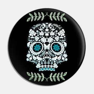 Floral Skull Pin