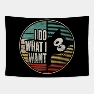 Funny Cat Lover Vintage I Do What I Want Vintage Cat Tapestry