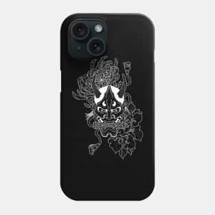 Oni Mask - Chrysanthemum (White) Phone Case