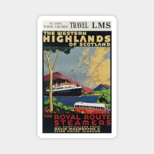 The Western Highlands of Scotland - LMS - Vintage Railway Travel Poster - 1920s Magnet