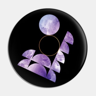 Purple Moon Space 70s Retro Abstract Pin