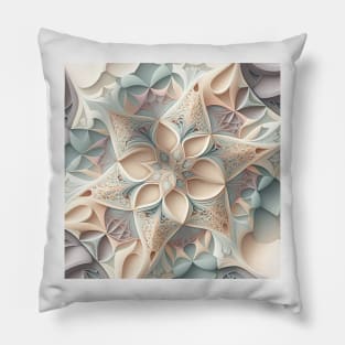 A Fractal Pattern of Subtle Pastel Colors Pillow