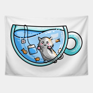 Kit-Tea Kawaii Cute Kitty Pun Tapestry