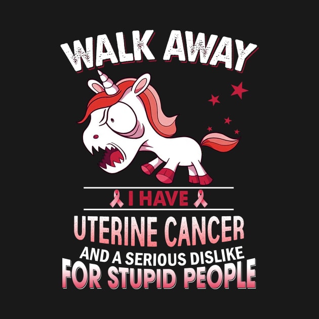 funny uterine cancer grumpy unicorn warrior by TeesCircle