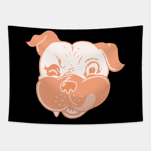 American Bulldog ORANGEWAVE Tapestry by CharlieCreator