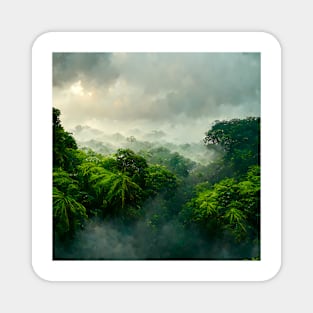 Tropical Rainforest Landscape Painting Magnet