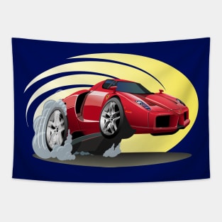 Cartoon sport car Tapestry