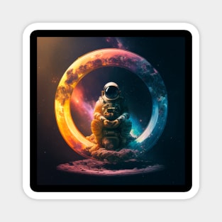 Meditating Space man Magnet