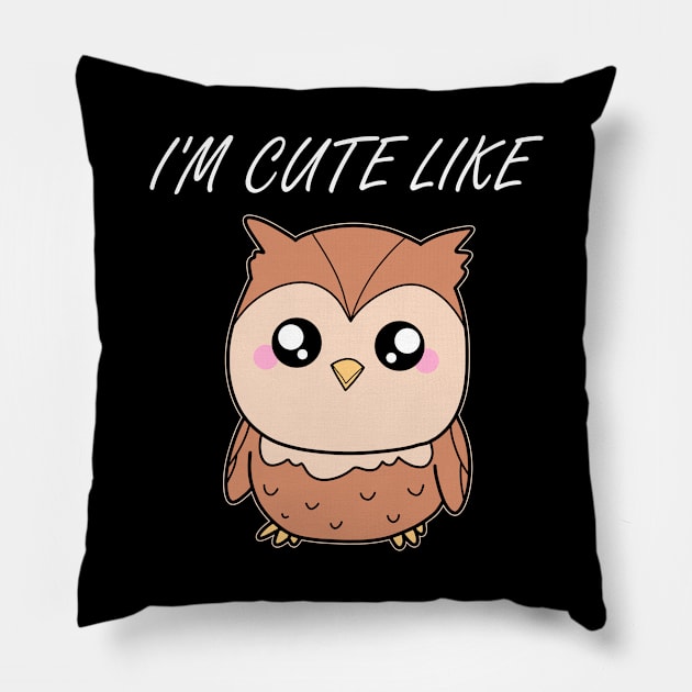 Cute Owl Pillow by Imutobi