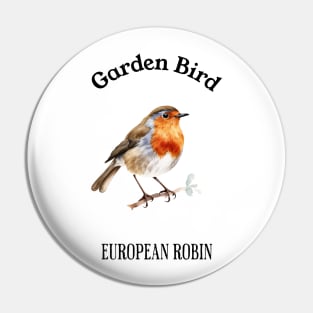 Garden Bird European Robin Pin