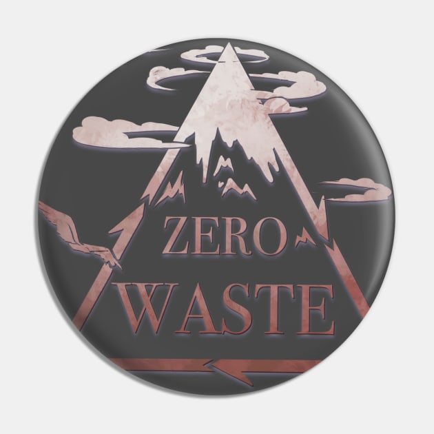 Zero Waste mountain Pin by Yofka