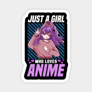 Cute & Funny Just A Girl Who Loves Anime Magnet