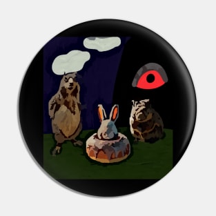 watercolor groundhog found bunny donut Pin