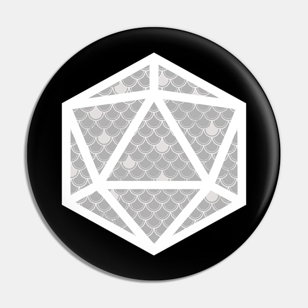 D20 Decal Badge - Scales White Pin by aaallsmiles