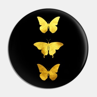 White and Gold Butterflies Pin