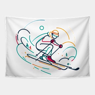 Minimalist Skieur Tapestry