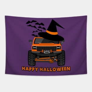 Jeep 4x4 Happy Halloween Tapestry