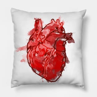 Watercolor Human Heart Pillow