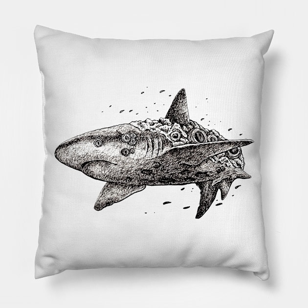 Shark Pillow by A.Delos Santos Artworks